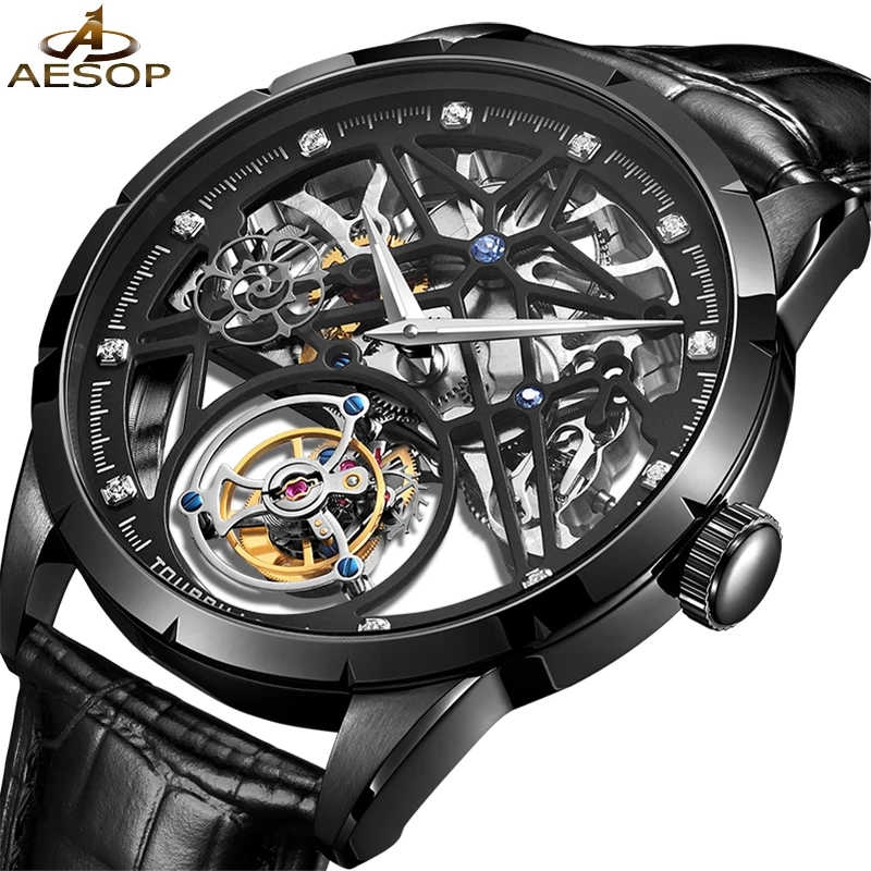

Часы наручные AESOP мужские с сапфировым стеклом, роскошные брендовые механические водонепроницаемые автоматические