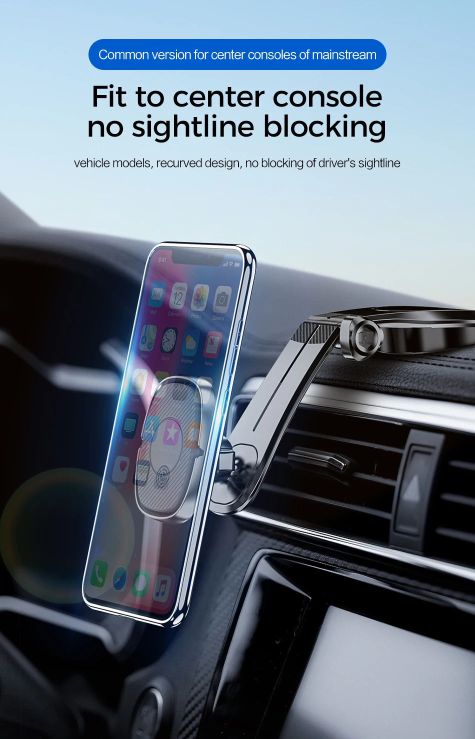 ROCK Car Phone Holder Magnetic Mobile Phone Car Holder Stand for Cell Phone Universal Car Mount Holder for Smartphone