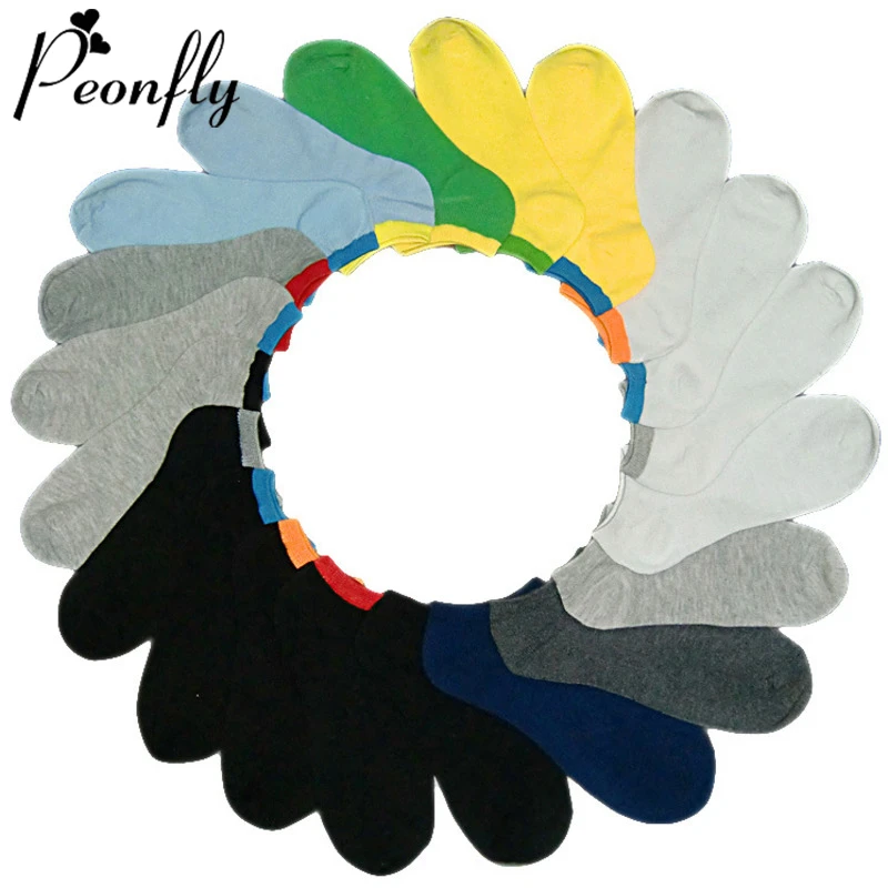 Мужские Мягкие хлопковые носки Носки башмачки в Нескользящие невидимые