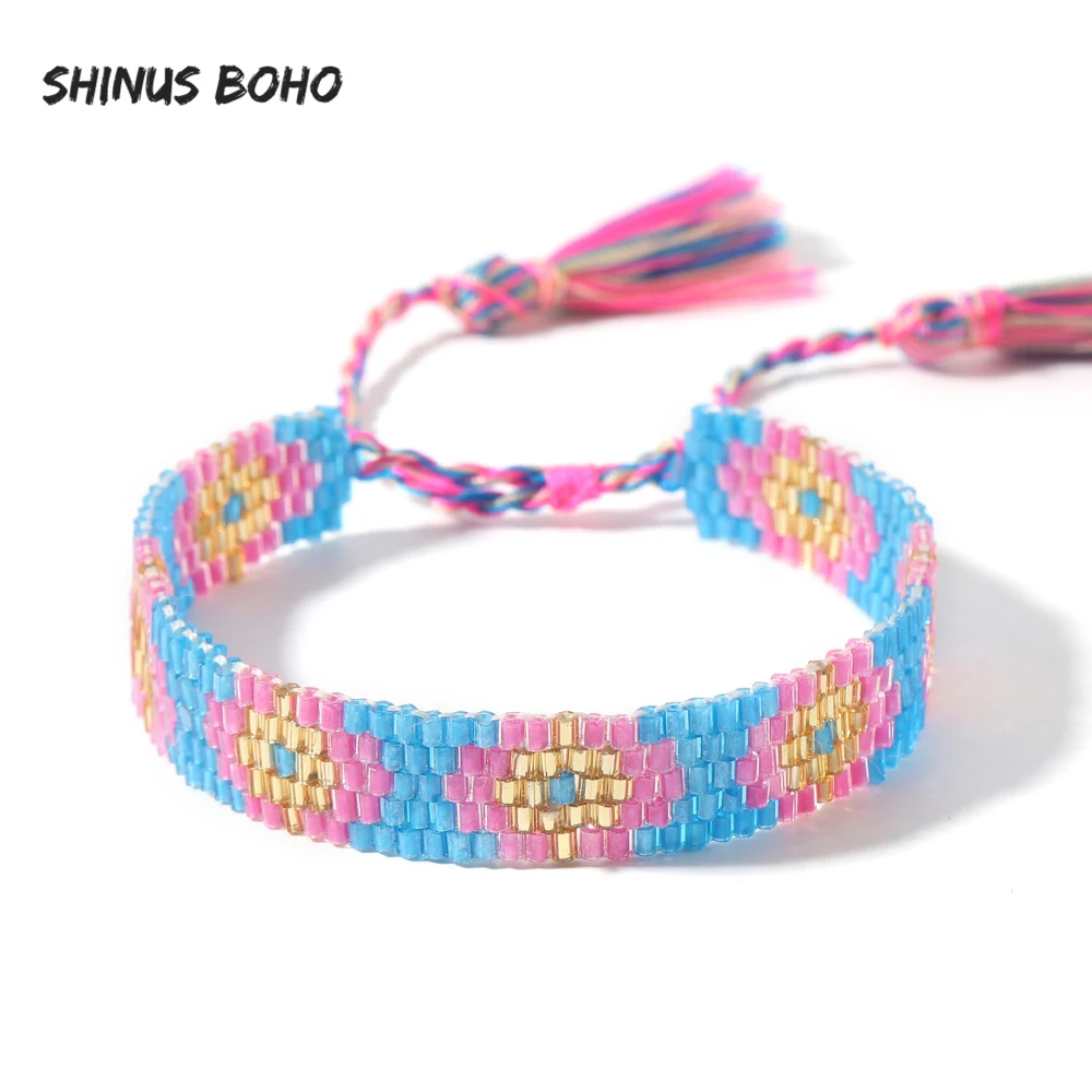 Женский плетеный браслет с бусинами SHINUSBOHO | Украшения и аксессуары