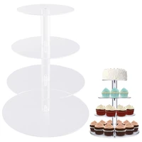 4 tiers acrylic wedding cake stand crystal cup cake display shelf cupcake holder plate birthday party decoration stands