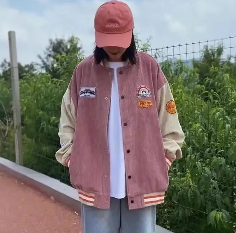 

Harajuku BF jacket 2021 spring and autumn new loose Japanese college style baseball uniform mid length jacket female student ins