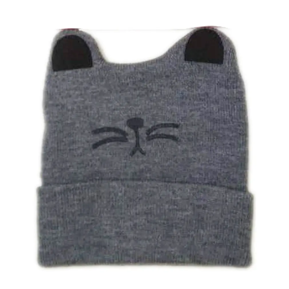 

Children Cartoon Cat Shape Hat Winter Heat Knitted Wool Soft Hat