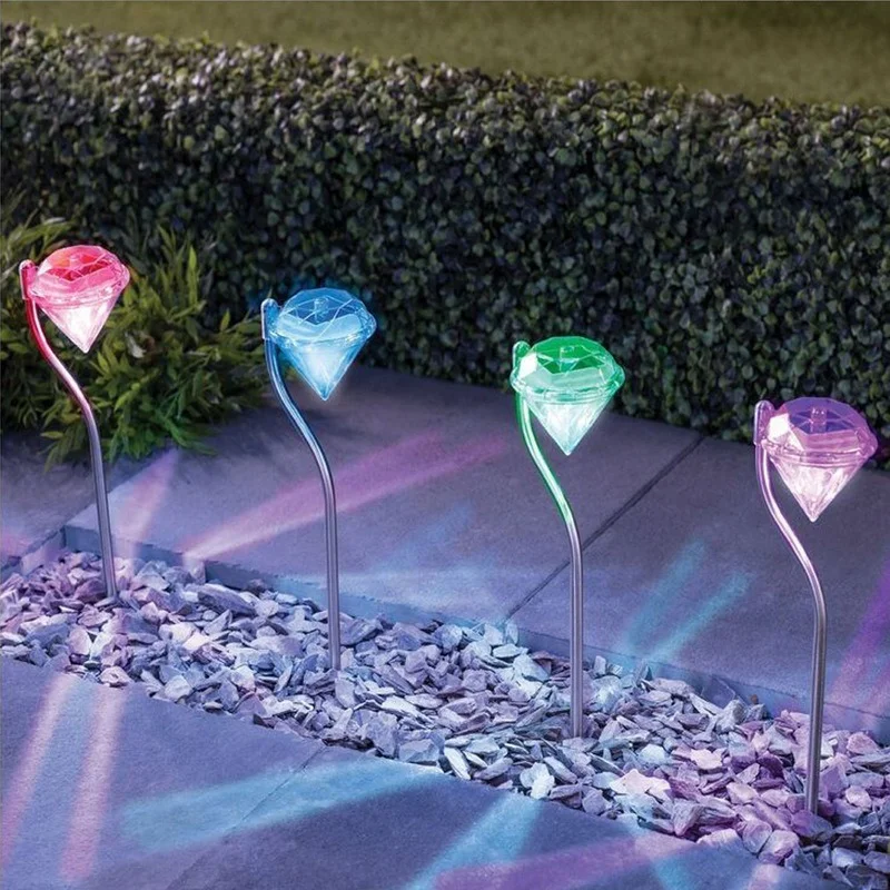 

Solar Led Light Outdoor Diamond Solar Lamp Waterproof Fairy Light Garden Decoration Outdoor Garden Lighting for Pathway Patio