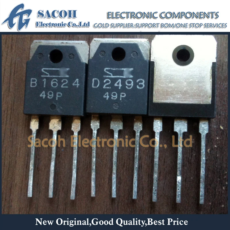 

10Pairs 2SB1624 B1624 + 2SD2493 D2493 TO-3P Silicon PNP NPN Epitaxial Planar Transistor