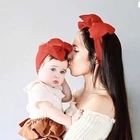 2 шт.компл. для мамы и детей, повязка на голову, повязка для малышей милые Комлект нижнего белья хорошего качества, Цвет нейлоновая эластичная одежда для родителей и ребенка с повязкой на голову для маленьких девочек аксессуары для волос в виде тюрбана