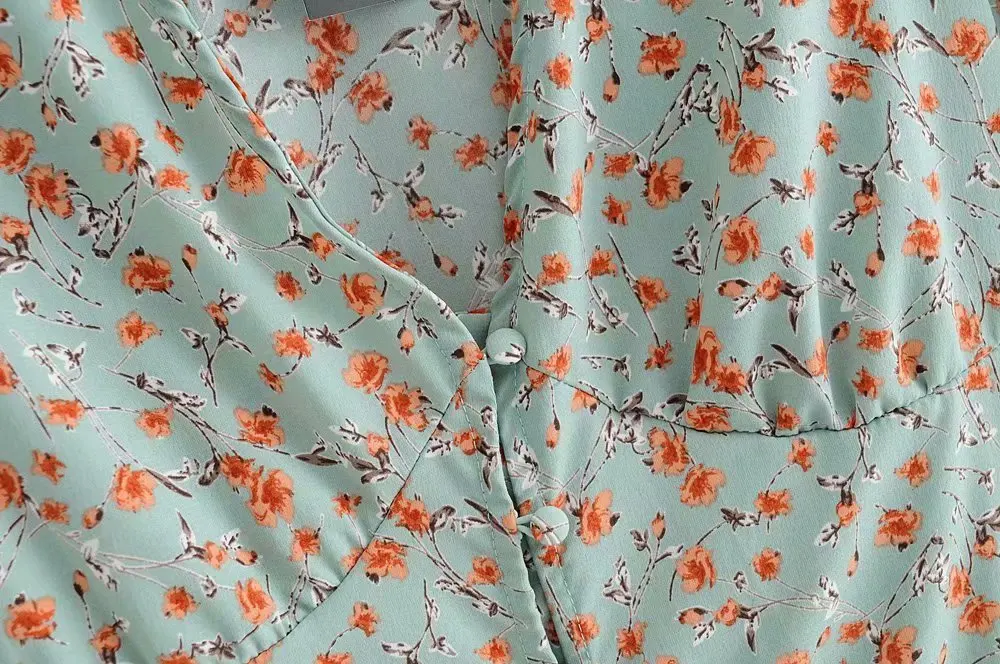 Женское кружевное мини платье с глубоким V образным вырезом и принтом|Женские