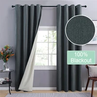 modern 100 blackout curtains for living room linen thickening soundproof curtain for bedroom window drapes modern cortinas grey