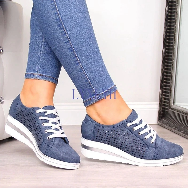

Women Flats Shoes Female Autumn Hollow Breathable Mesh Casual Shoes for Ladies Slip on Flats Loafers Shoes Beach Wedges Shoes