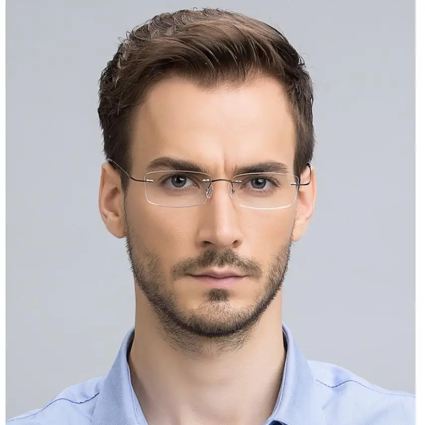 Мужские и женские очки без оправы Vazrobe (9 г) по рецепту безрамные диоптрические для