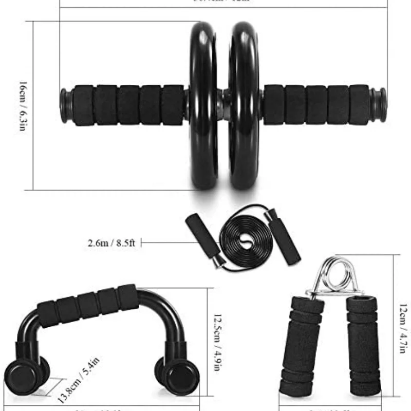 

Portable Equipment for Home Exercise and Exercise, 6-in-1 AB Wheel Roller Kit, with Push-ups, Resistance Bands, Knee Pads, Etc.