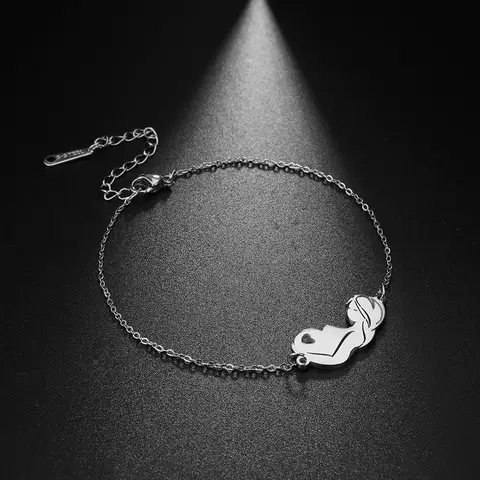 Unift Браслеты из нержавеющей стали с подвесками для детей, пап, мама, браслеты-цепочки для беременных женщин, модное семейное ювелирное изделие, подарок на день матери