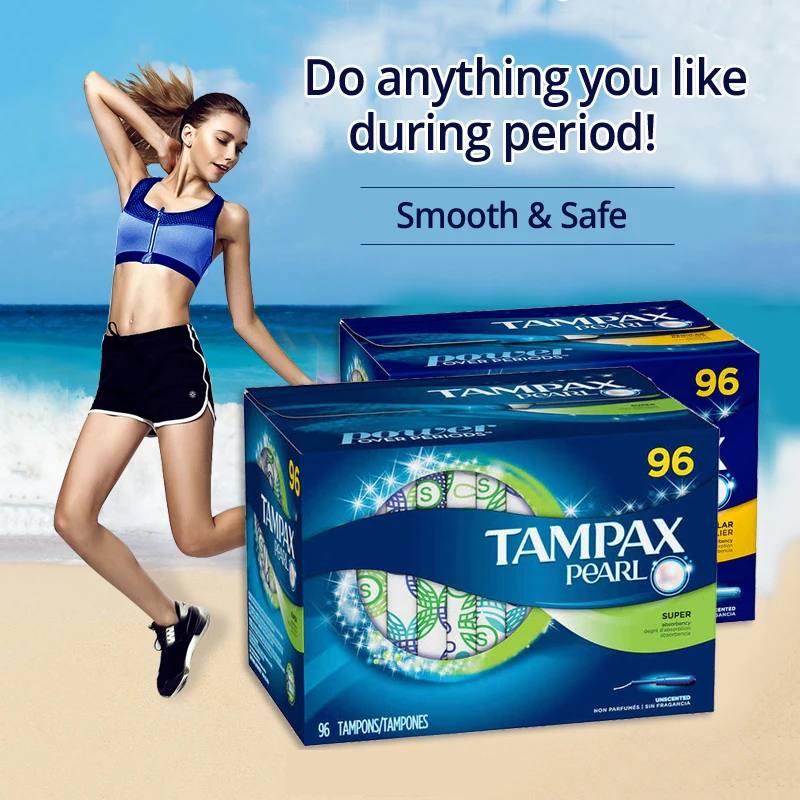 Tampax Pearl без запаха тампон обычная и увеличенной впитывающей способностью 96 шт./упак. заменить менструальная чаша санитарно Полотенца салфетки менструальные ремень