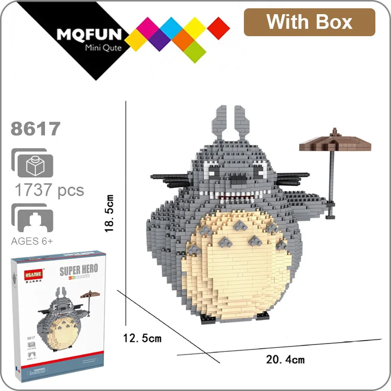 

HSANHE Anime Cartoon dog Arale super animal totoro Slam Dunk building block figures model nanobricks toys collection gifts