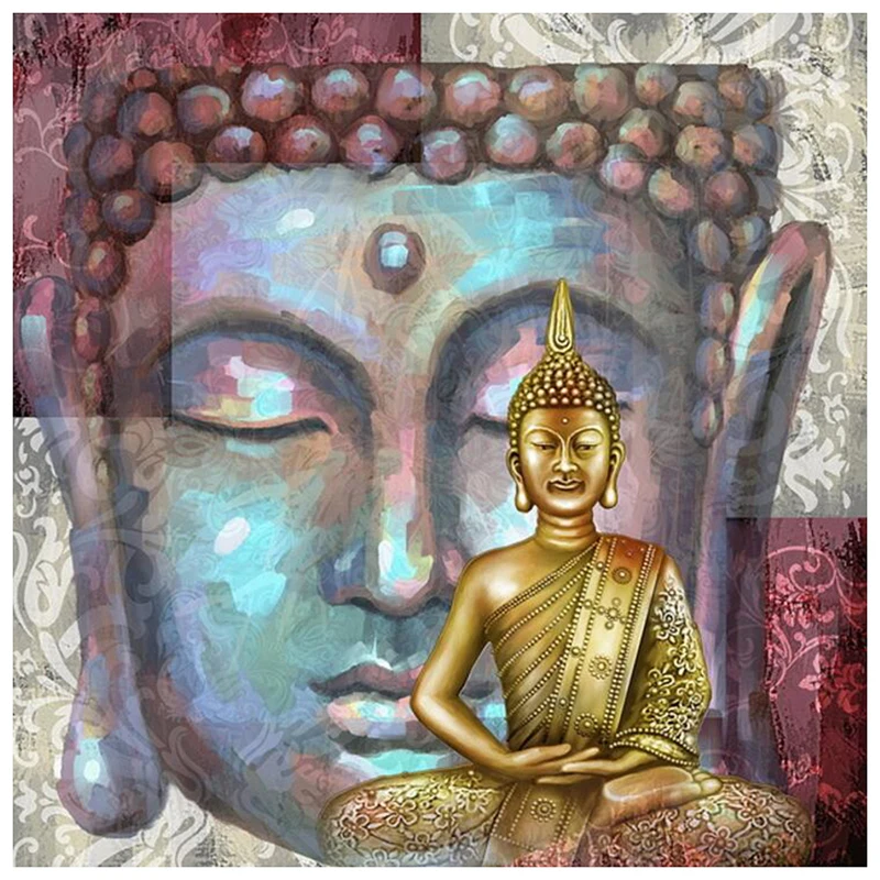 

5D «сделай сам», полностью квадратная/круглая Алмазная вышивка «статуя Будды», вышивка крестиком стразы, алмазная живопись, мозаика, наклейк...