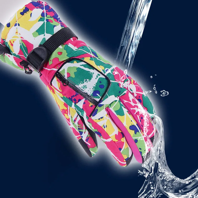 Зимние толстые лыжные перчатки для девочек и мальчиков водонепроницаемые теплые