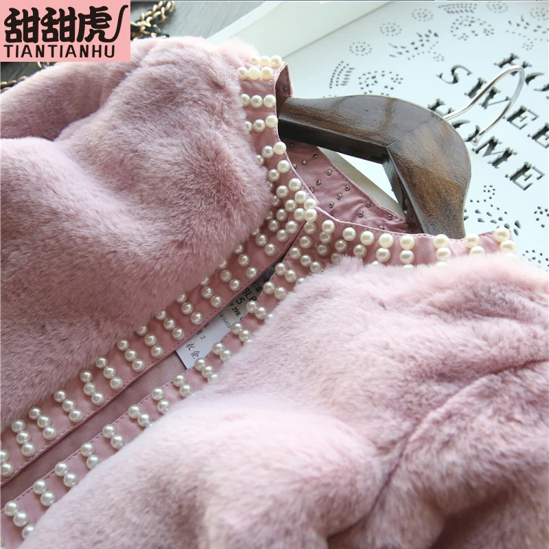 New Autumn Winter Baby Girls Coat Faux Fur Jackets Thick Warm Parka Kids fur Outerwear Clothes for solid O-neck suit | Детская одежда и