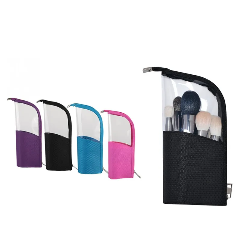 

Дорожная сумка для кистей для макияжа, пустой Органайзер на молнии, Карманный держатель, сетчатый Практичный чехол для хранения косметичес...