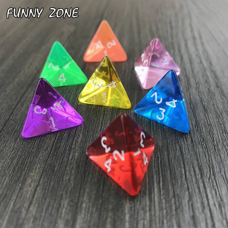 10 шт./компл. цветные хрустальные/прозрачные 4 сторонние кости настольные игры