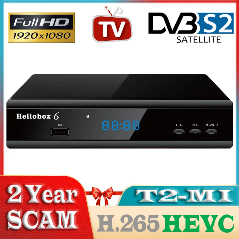 Hellobox 6 DVB-S2X DVB-S2 Интернет спутниковый приемник ТВ H265 HEVC мульти поток T2-MI DVB S2 блюдо Sat