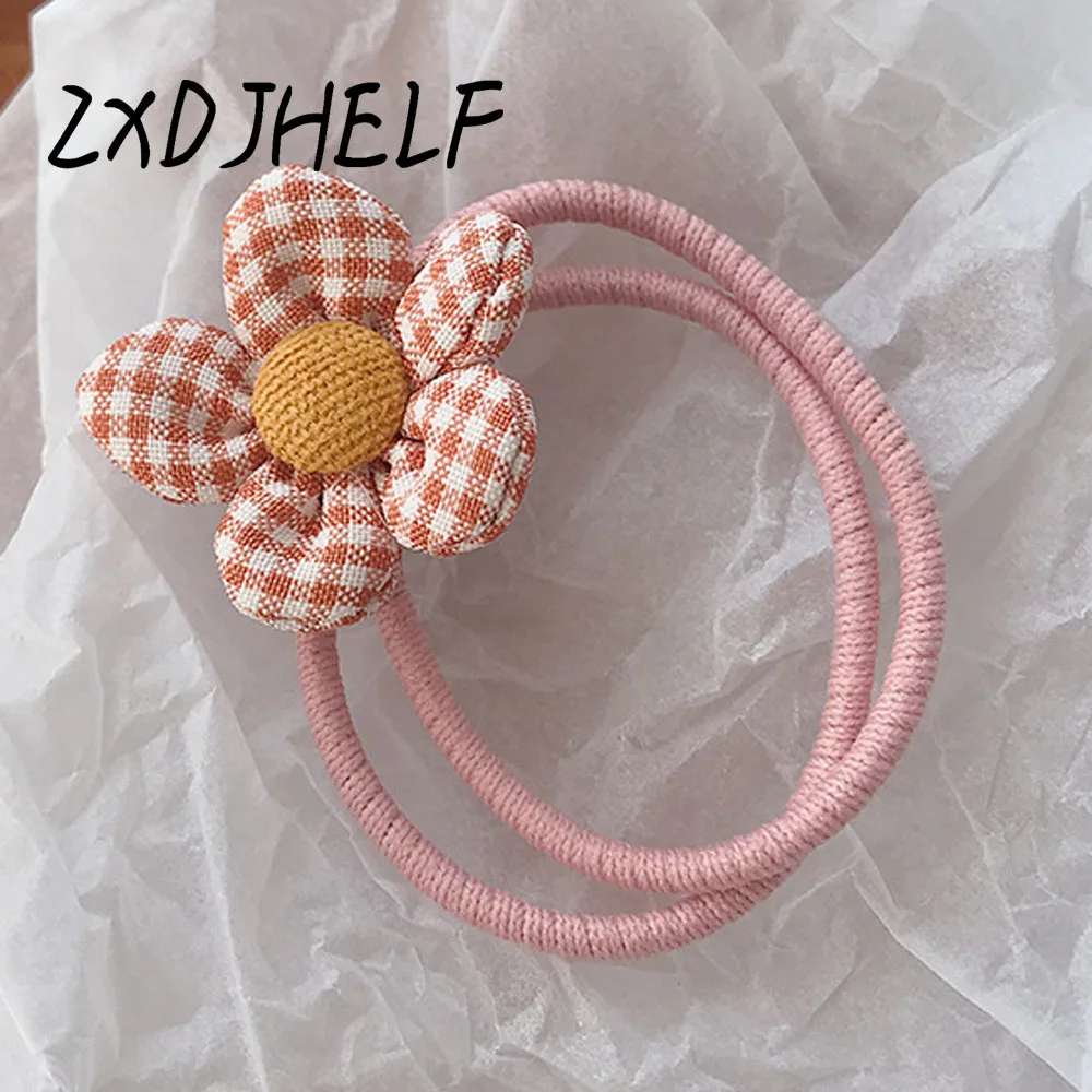 ZXDJHELF модные эластичные резинки для волос в клетку с цветами женщин аксессуары F591