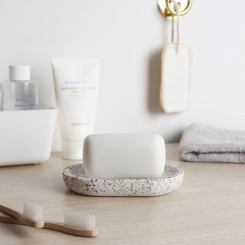 Поднос под мыло мрамор для душа ванной кухни раковины ванны белый мраморный вид