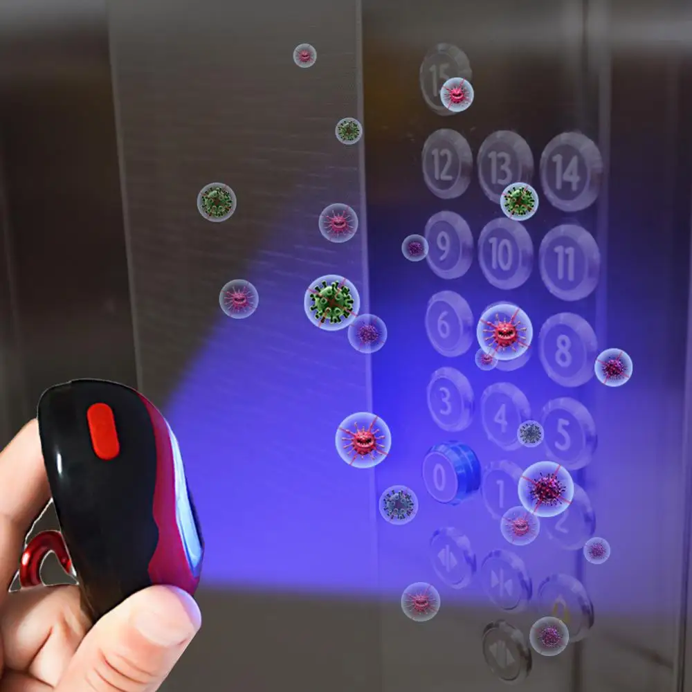 Портативный мини брелок UVC бактерицидная лампа 270 нм УФ для стерилизации багажа