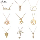 Женское Ожерелье SMJEL 2019, простое ожерелье с подвеской в виде Снежной Горы, собачьей лапы, ДНК-оленя, геометрические массивные украшения, ожерелье, подарок для девушки, оптовая продажа