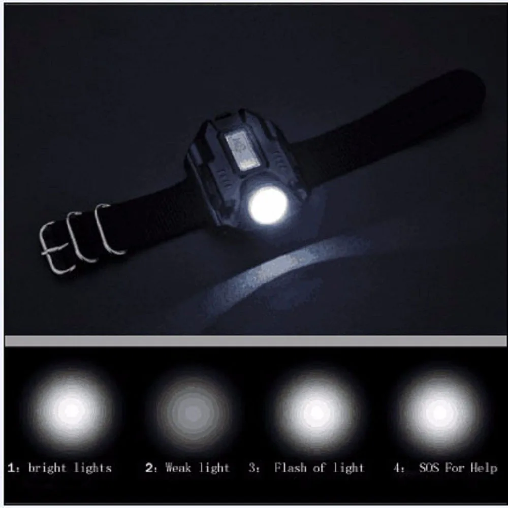

Portable Wrist Light XPE Q5 R2 LED Wrist Watch Flashlight Torch Light USB Charging Wrist Model Tactical Rechargeable Flashlight