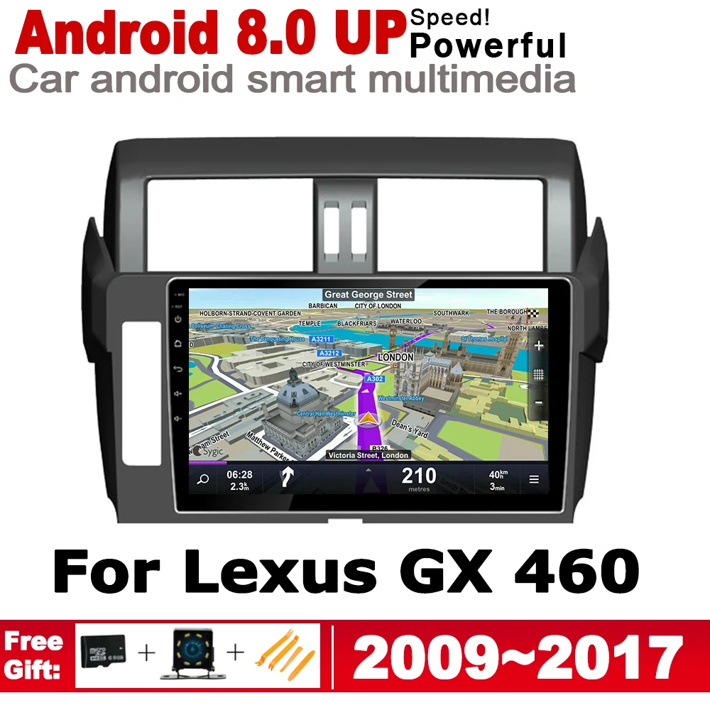 2 DIN Автомобильный GPS навигатор для Lexus GX 460 2009 ~ 2017 навигационная карта