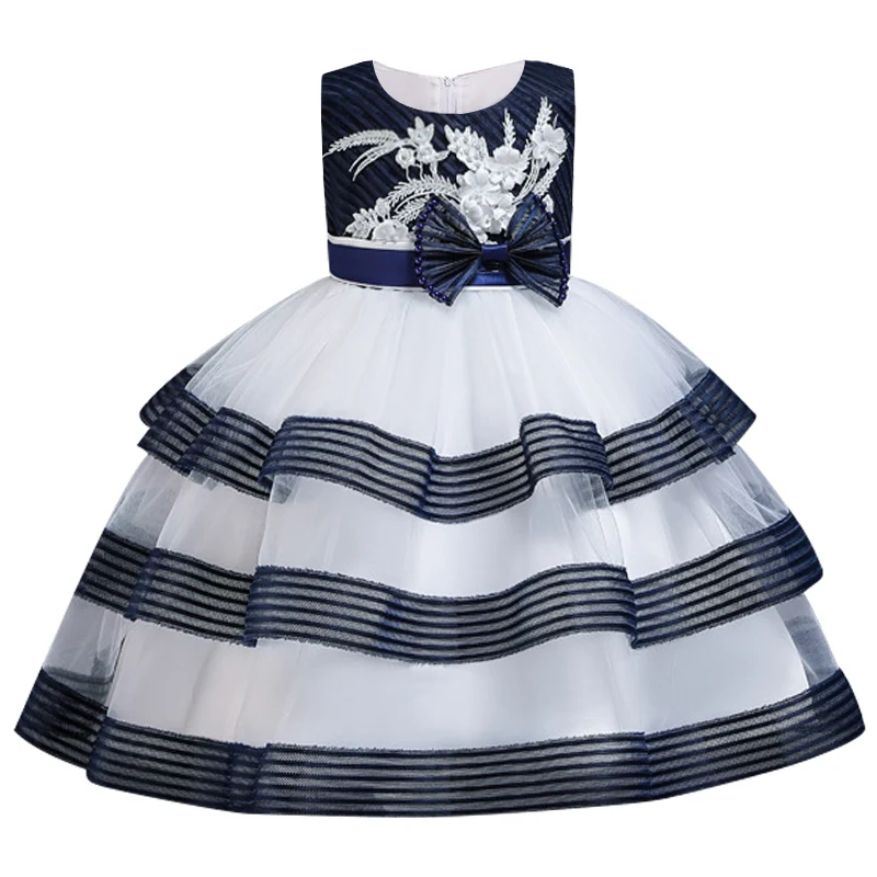 Детское Сетчатое платье с цветами для свадебной вечеринки танцев и выступлений
