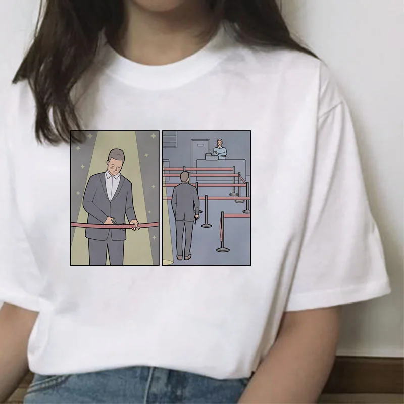 Новый японских комиксов письмо головоломки для печати белая футболка пародия
