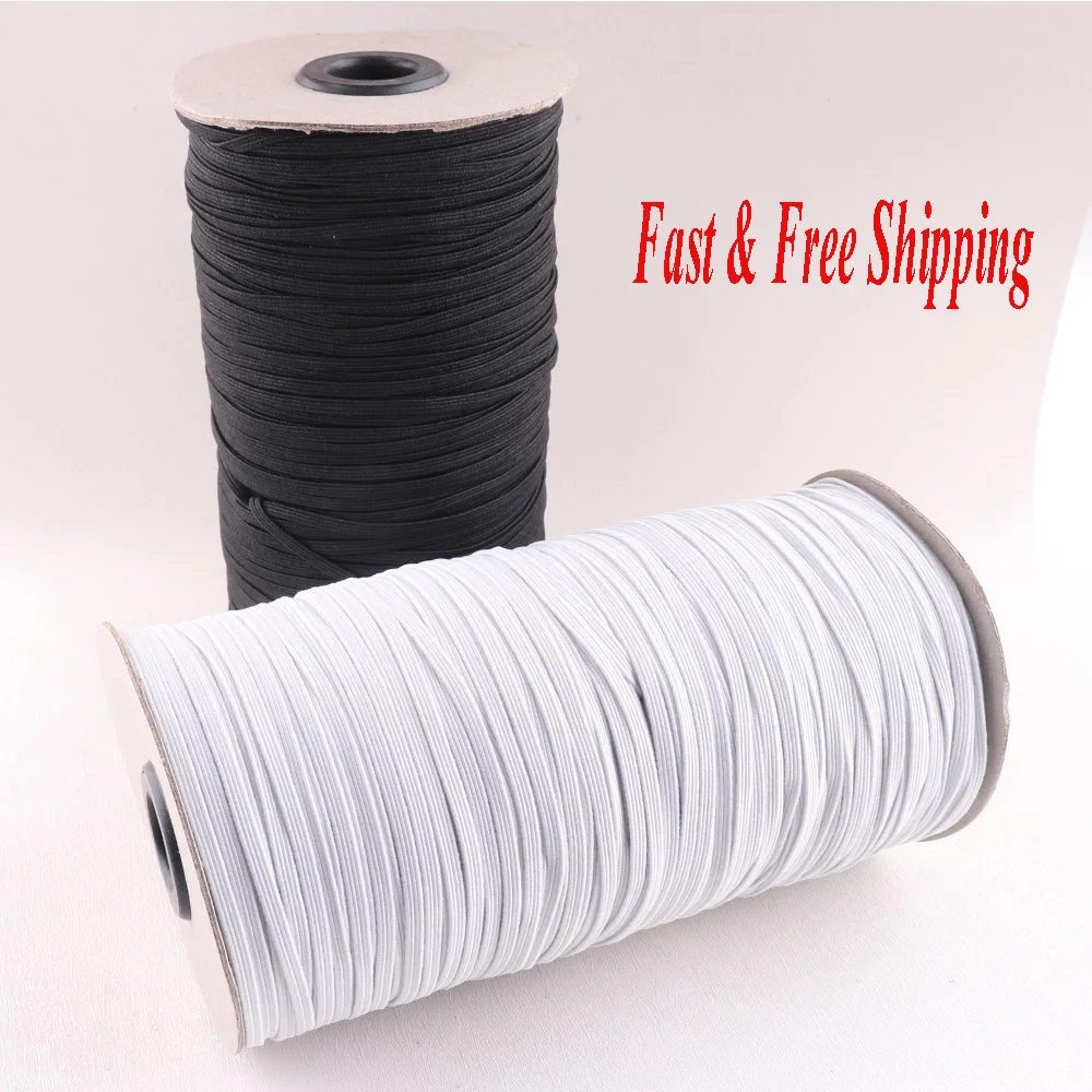 

3mm Elastic Band Sewing Black and White Color Elastic Ribbon Cord Spandex Rubber Band Trim Sewing Fabric DIY Garment Accessories