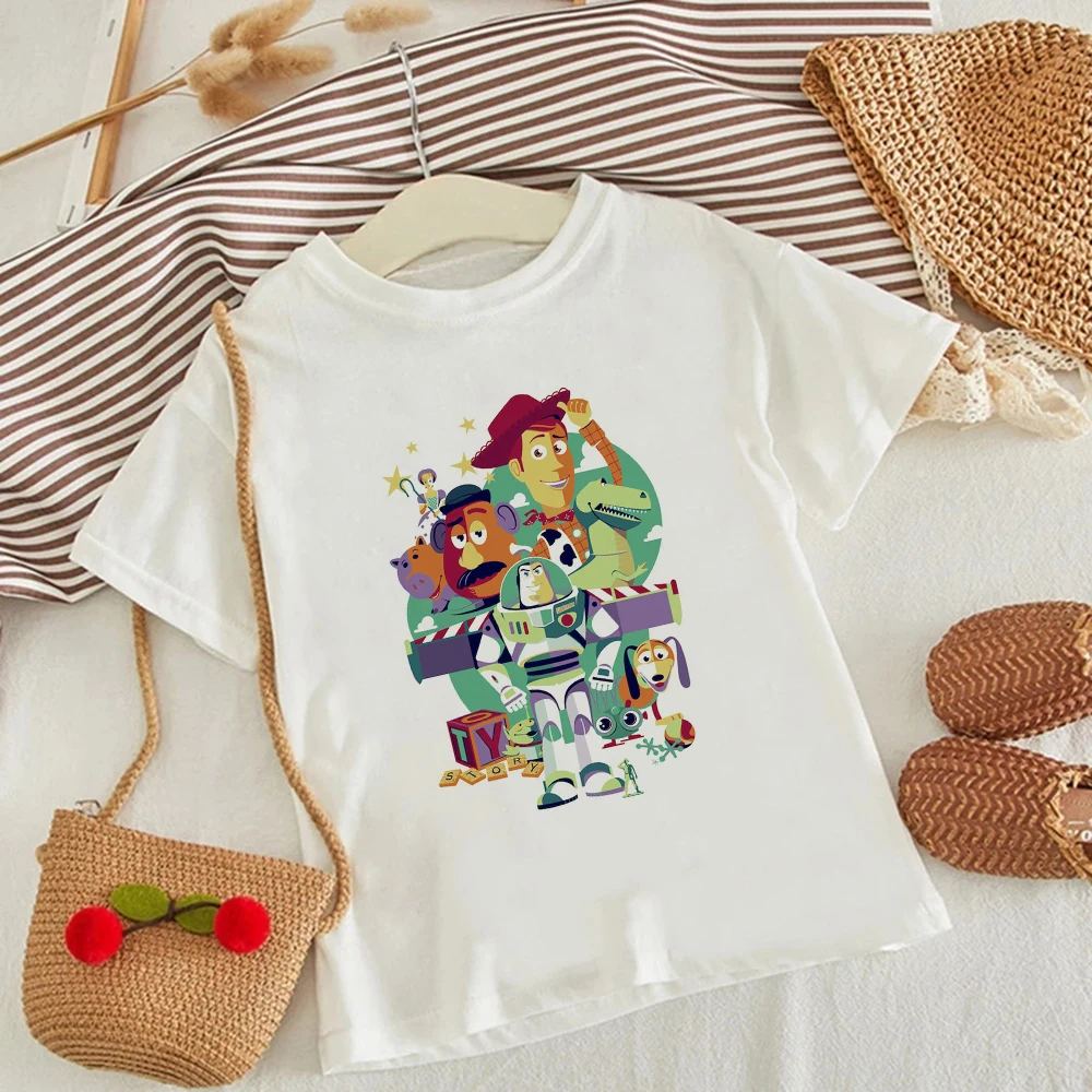 

Kids Toy Story Tops Tees Trend Buzz Lightyear Woody Slinky Dog Rex Dinosaur Cute Cartoon T-Shirt Girls Students Children Tshirts