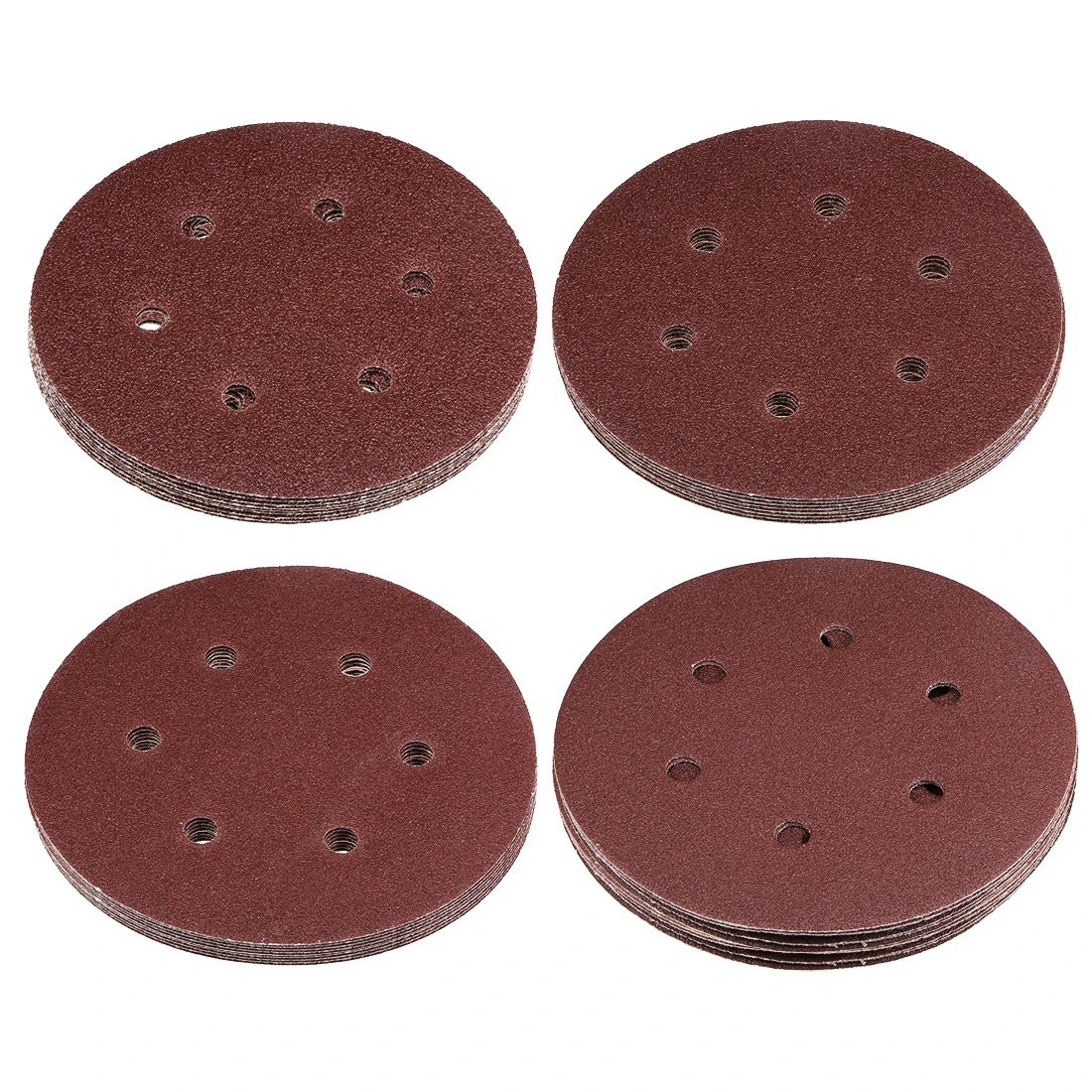 

uxcell 40pcs 6 Inch 6 Hole Hook and Loop Sanding Discs Set 40/60/80/100 Grit Aluminum Oxide Sandpaper