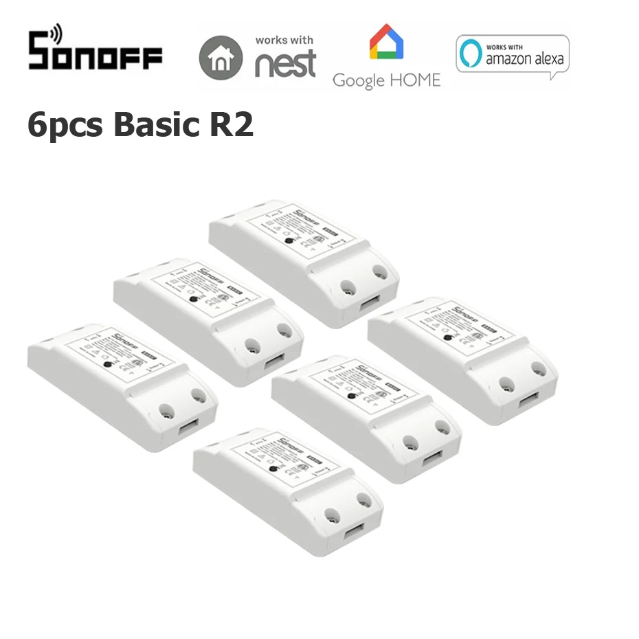 6 шт. универсальный беспроводной переключатель Sonoff Basic R2|android android|android iosandroid wireless