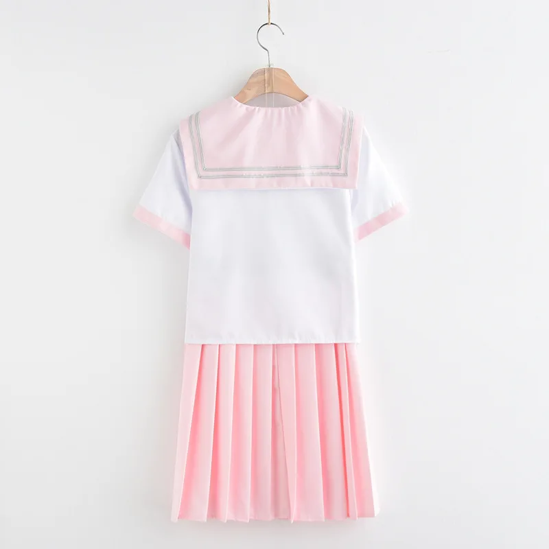 Маленькая свежая японская школьная форма летний светильник с вышивкой розовая