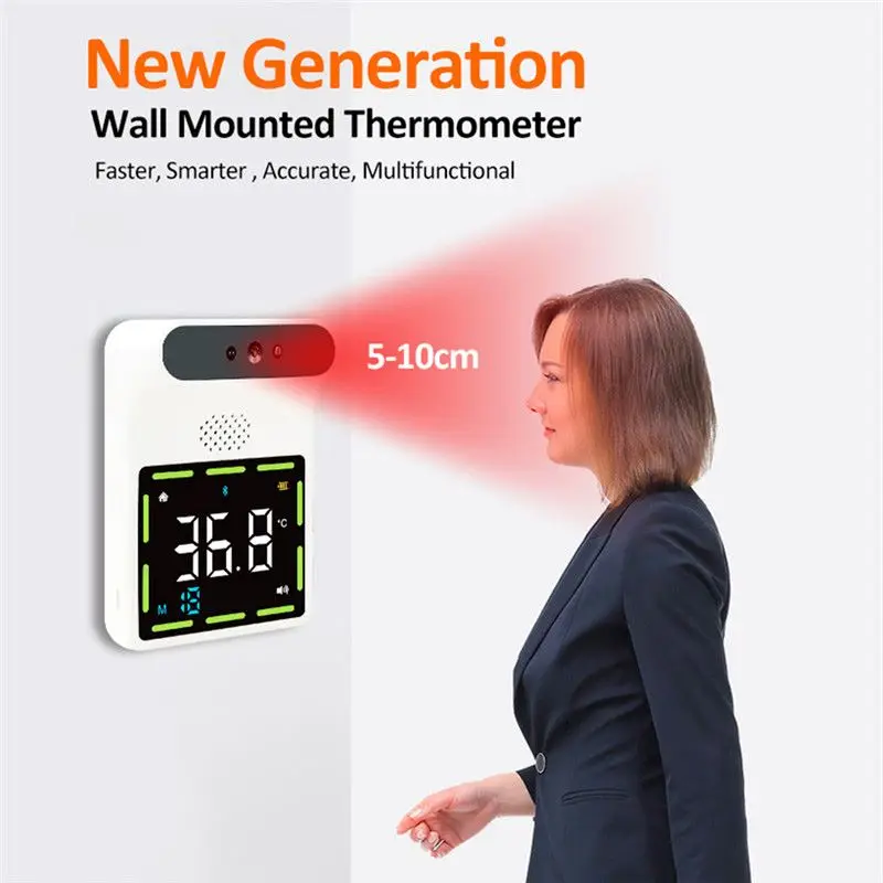 

Настенный термометр K88, Бесконтактный инфракрасный цифровой датчик температуры для лба и руки, лазерный пистолет с сигнализацией лихорадки...