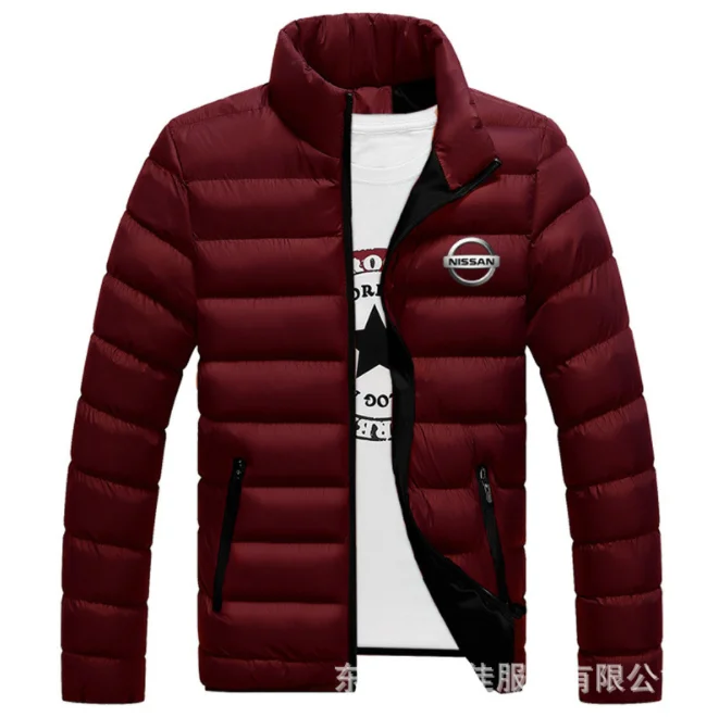 

2021 New for NISSAN Winter Jackets Parka Men Autumn Winter Warm Outwear Brand Slim Mens Coats Casual Windbreaker Quilted Jacke