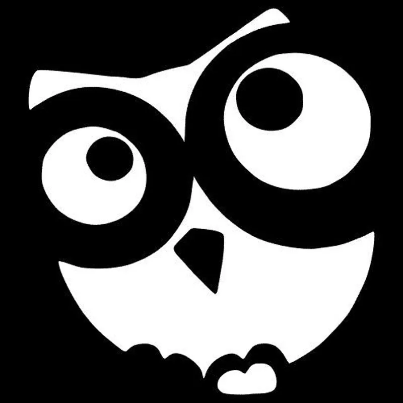 

12.5X14CM Cartoon Cute Owl Vinyl Car Stickers Decal Black Silver Car Accessories S6-2582