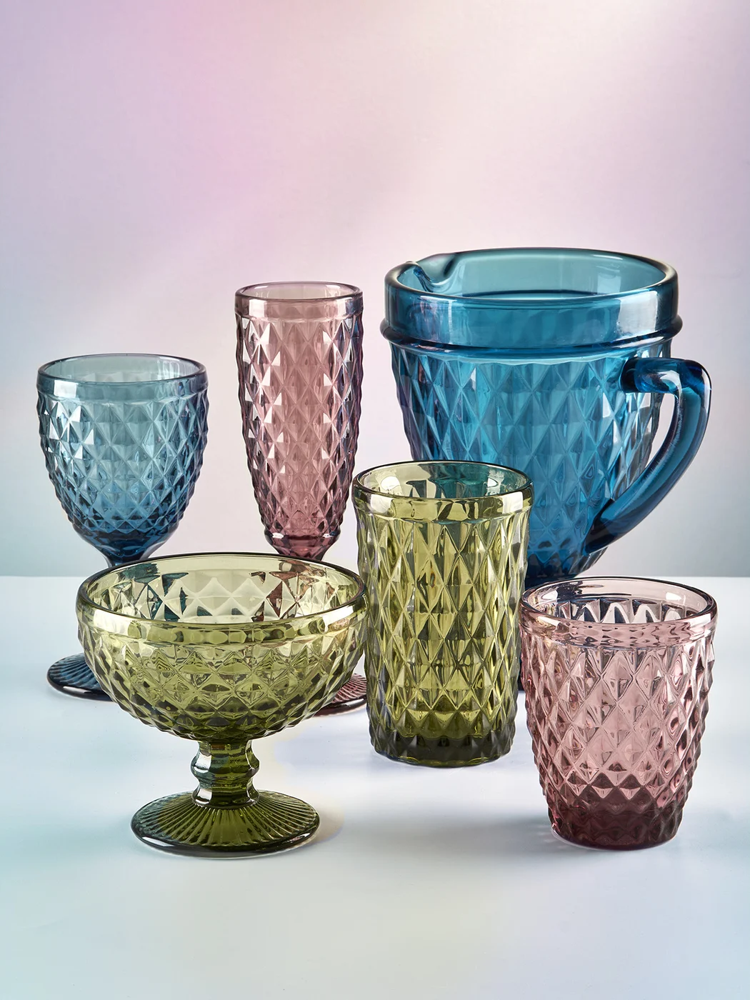 Kilux/glass jug blue 1150 ml water carafe glass decanter |