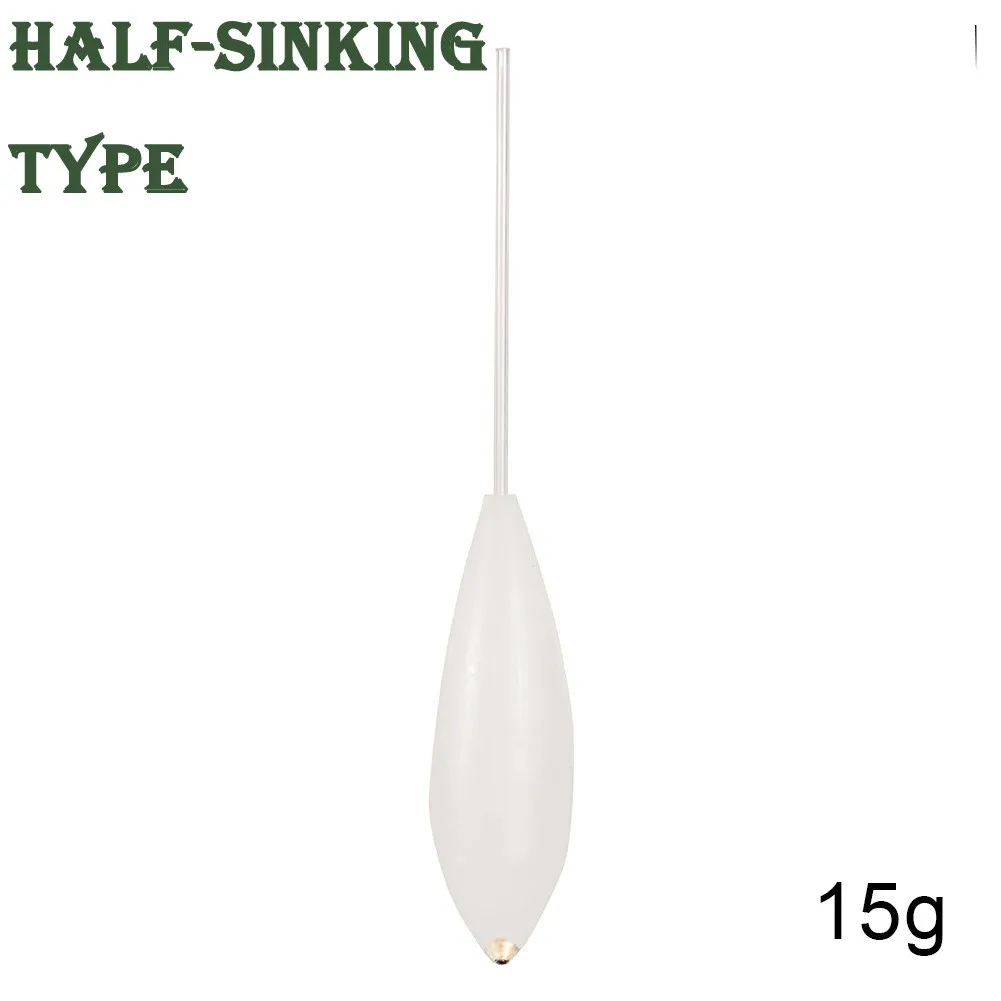 

White Acrylic Fishing Float 10/15/20/30g 1pcs Equipement Floating Half-Sinking