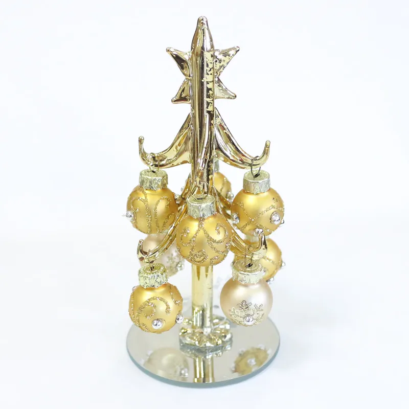 Маленькие стеклянные фигурки новогодней елки 13 см на заказ украшения с 8 шт.