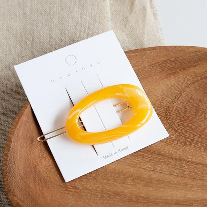 Модные женские аксессуары для волос овальные геометрические заколки акриловые