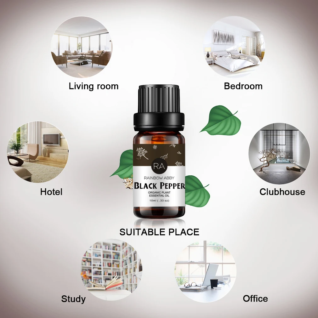 Натуральное ароматерапевтическое ароматическое масло черный перец облегчающее
