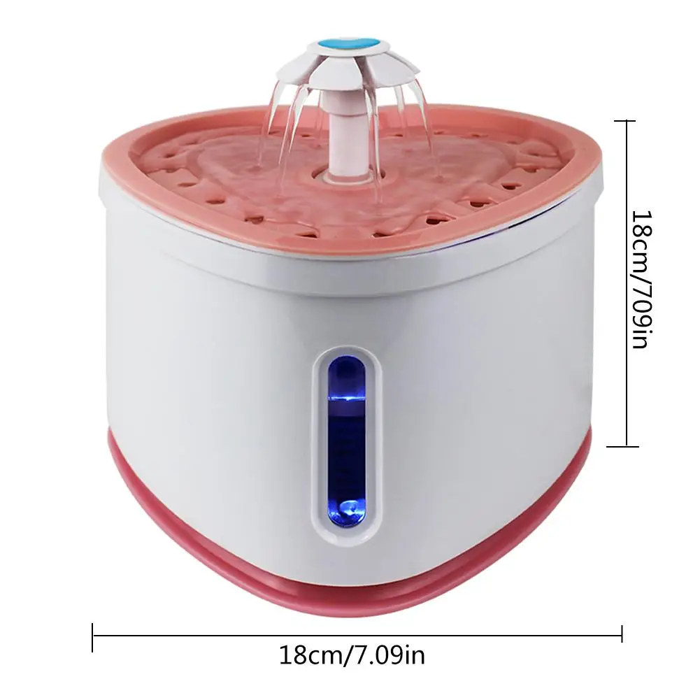 USB Pet Water Dispenser Automatic Drinking Fountains Heart Shaped For Cats Dogs Small Animals LED Feeder Supplies | Дом и сад