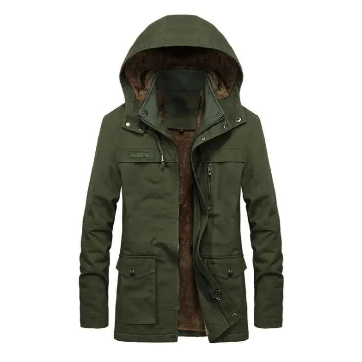 Army green 5XL Мужская Уличная зимняя тактическая куртка большого размера плюс бархатная утепленная Терма ветровка треккинг Пешие прогулки с капюшоном куртки одежда - Цвет: Army green