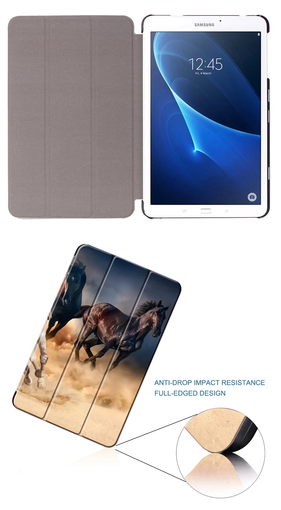 MTT чехол для планшета для samsung Galaxy Tab E 9,6 дюймов T560 T561 T565 T567V Тонкий чехол из искусственной кожи с трехслойной магнитной подставкой