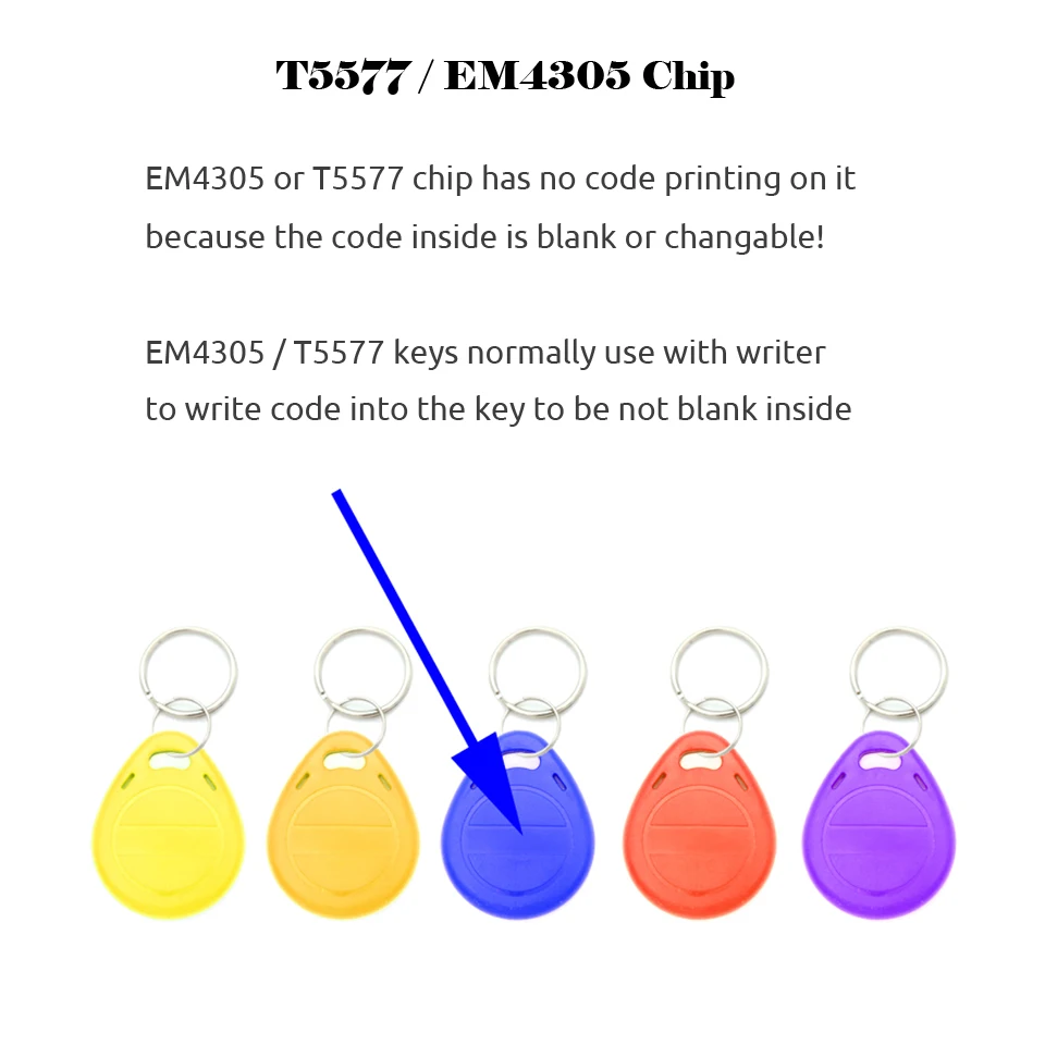 50pcs EM4305 T5577 Blank Key Tag RFID Chip Ring Cards Tags Keytag 125 khz Copy Rewritable Writable Rewrite Duplicate 125khz |