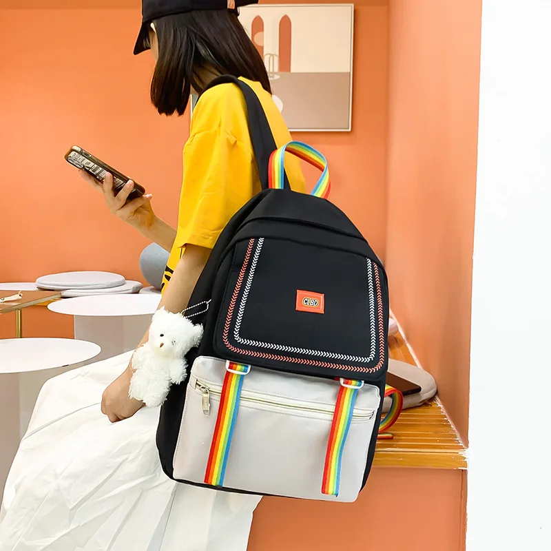 

2021 New Schoolbag Female Korean High School Large Capacity Backpack Student Korean Casual Fashion Book Harajuku Backpack